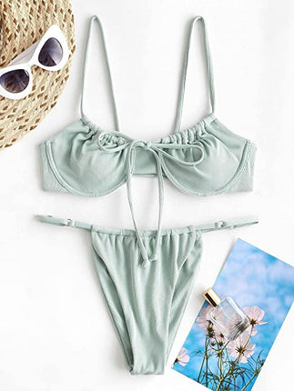 Bikini Strappy Ribbed Boho